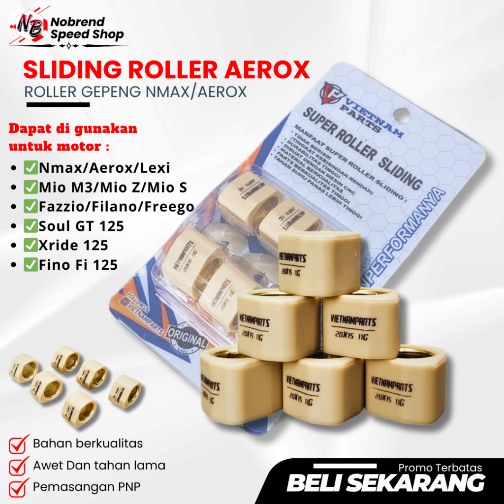 SLIDING ROLLER NMAX/AEROX ROLLER SLIDING ROLLER GEPENG NMAX/AEROX/MIO M3/MIO Z/MIO S 1 SET ISI 6