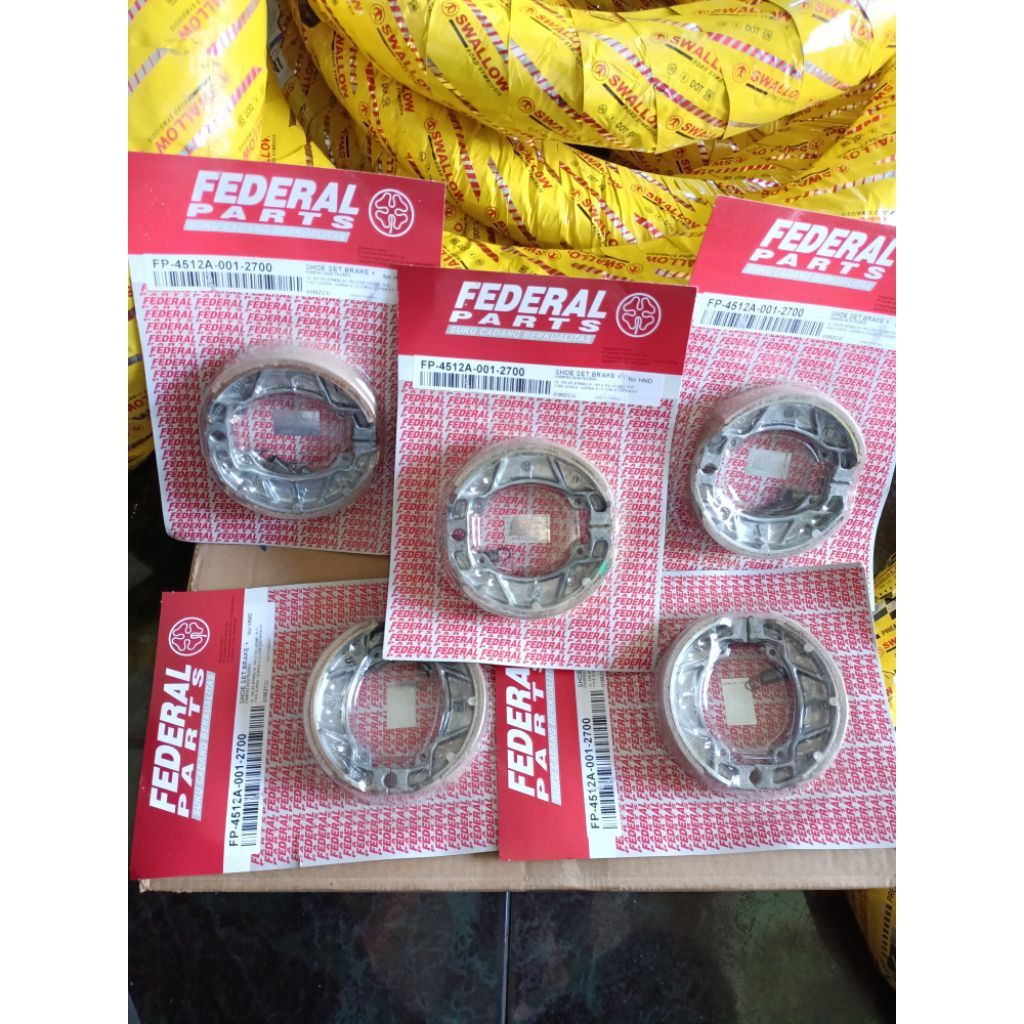(ORIGINAL) FEDERAL KAMPAS REM BELAKANG ( BRAKE SHOE ) UNTUK SEPEDA MOTOR SUPRA X / 125 / SUPRA FIT ,