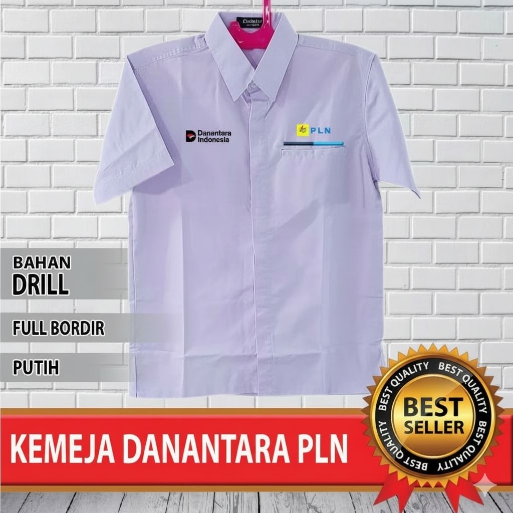 kemeja danantara PLN baju pdh pln putih pendek