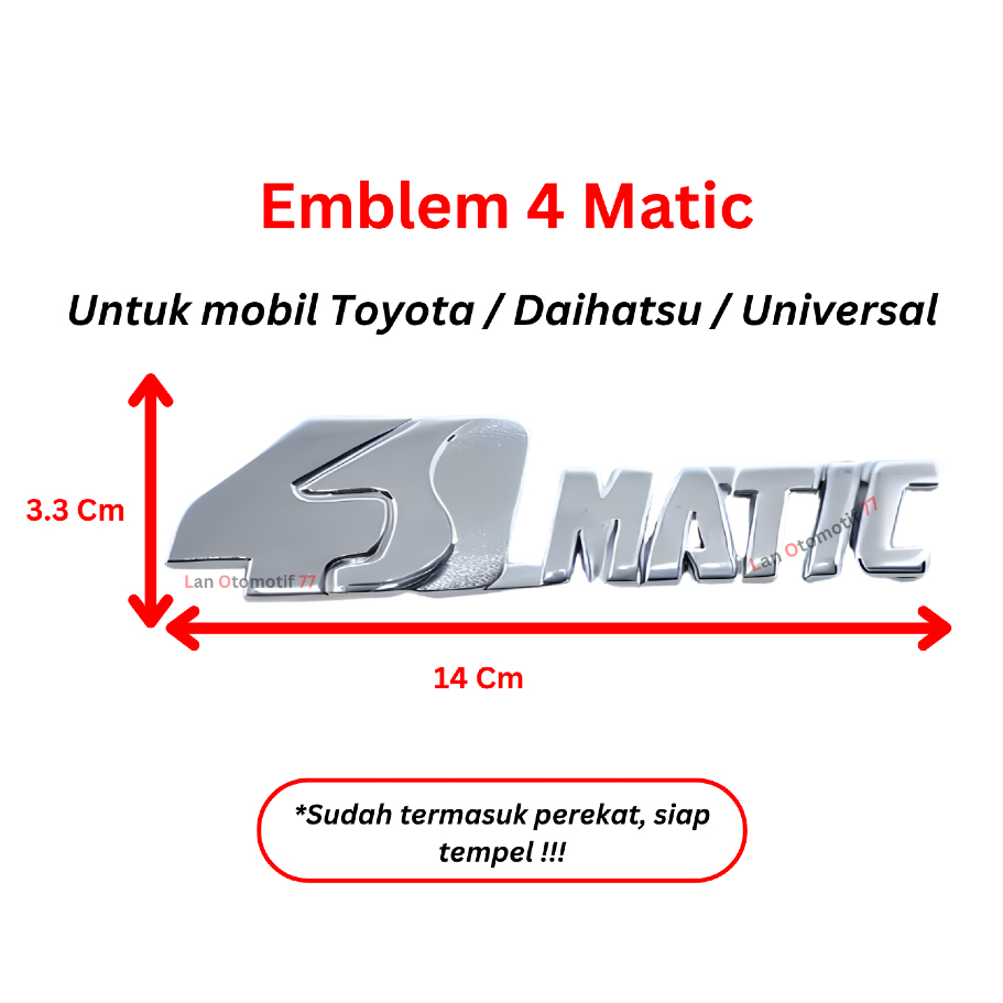 Emblem Logo Mobil Tulisan 4 Matic