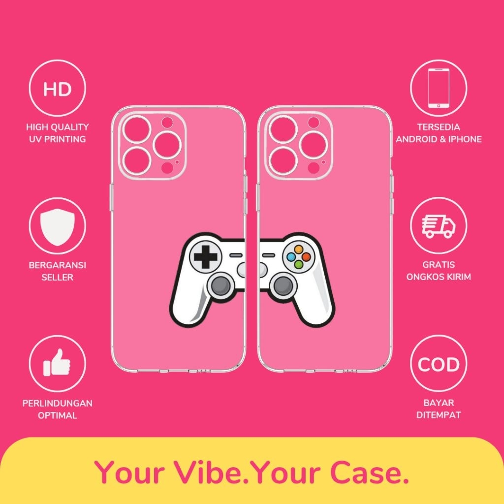 Custom Case Gamers Couple All Type Hp Bahan Softcase Anticrack Lucu Cute Casing Cassing Costum Costu