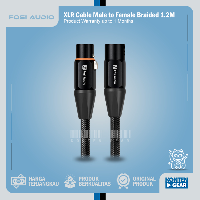 Fosi Audio XLR Cable 1.2M, 2 Pack for Microphone & Amplifier