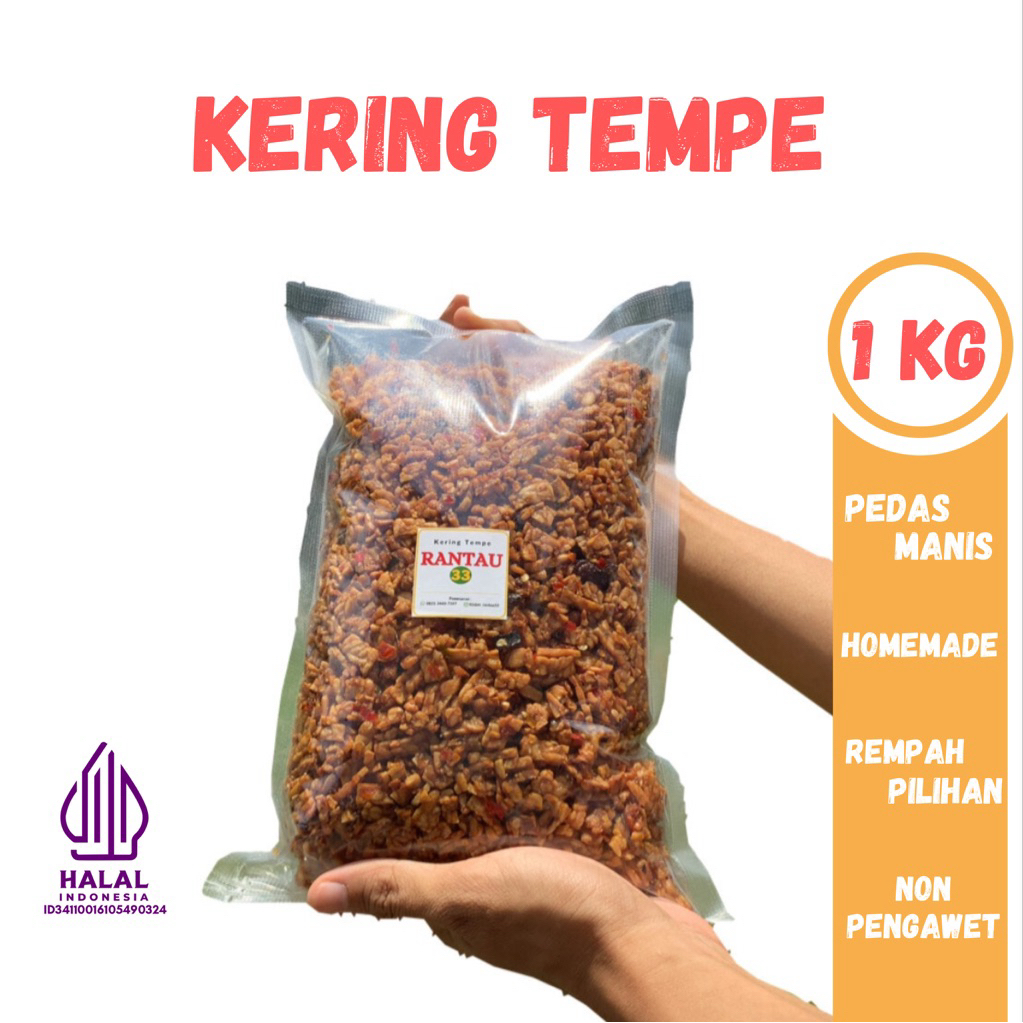 Kering Tempe Pedas Manis 1 kg Rantau 33 / Orek Tempe