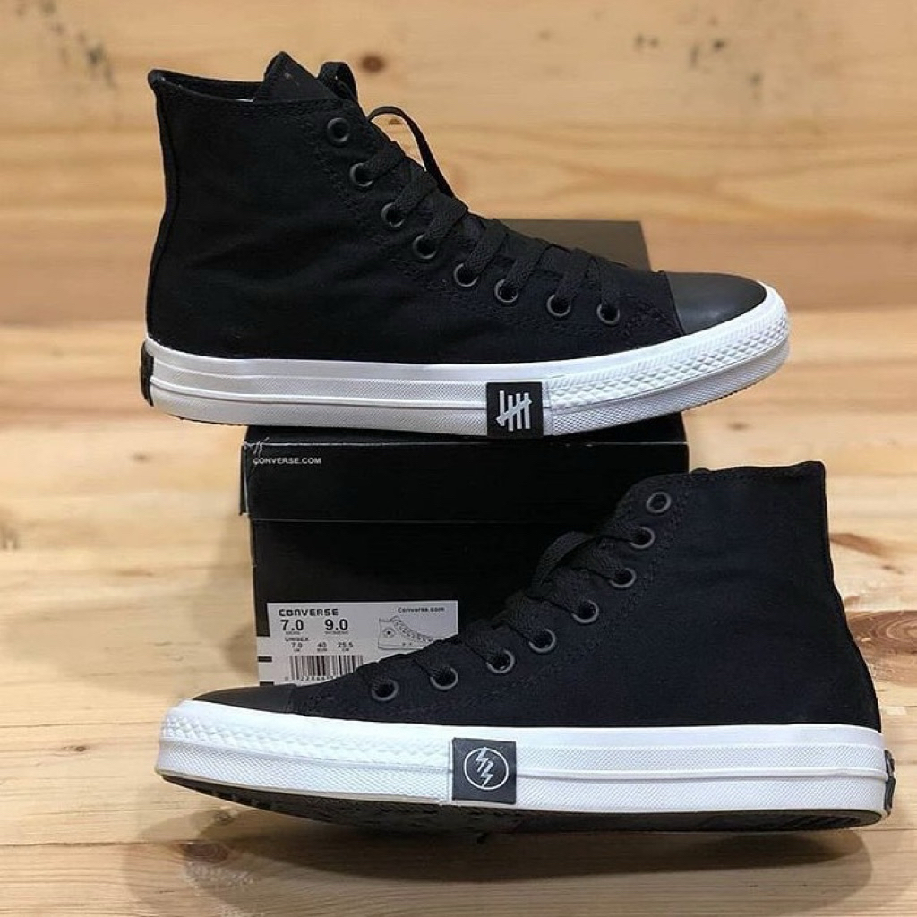 Sepatu Converse All Star Petir Tinggi Sepatu Sekolah hitam putih Laki-laki dan perempuan termurah