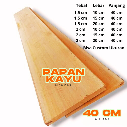 Papan Kayu Mahoni panjang 40cm papan mahoni serut halus