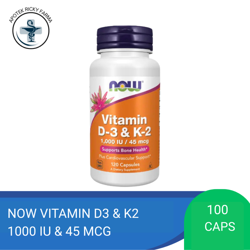 NOW VITAMIN D3 1000 IU & K2 45 MCG