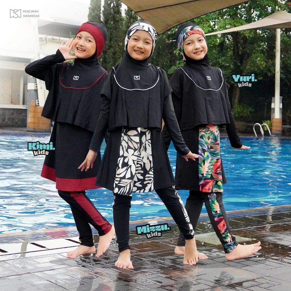 MUSWIM KIDS - Baju Renang Anak Muslimah Kids Swimwear Tertutup Syar’i Nyaman Anti Lihat Bentuk
