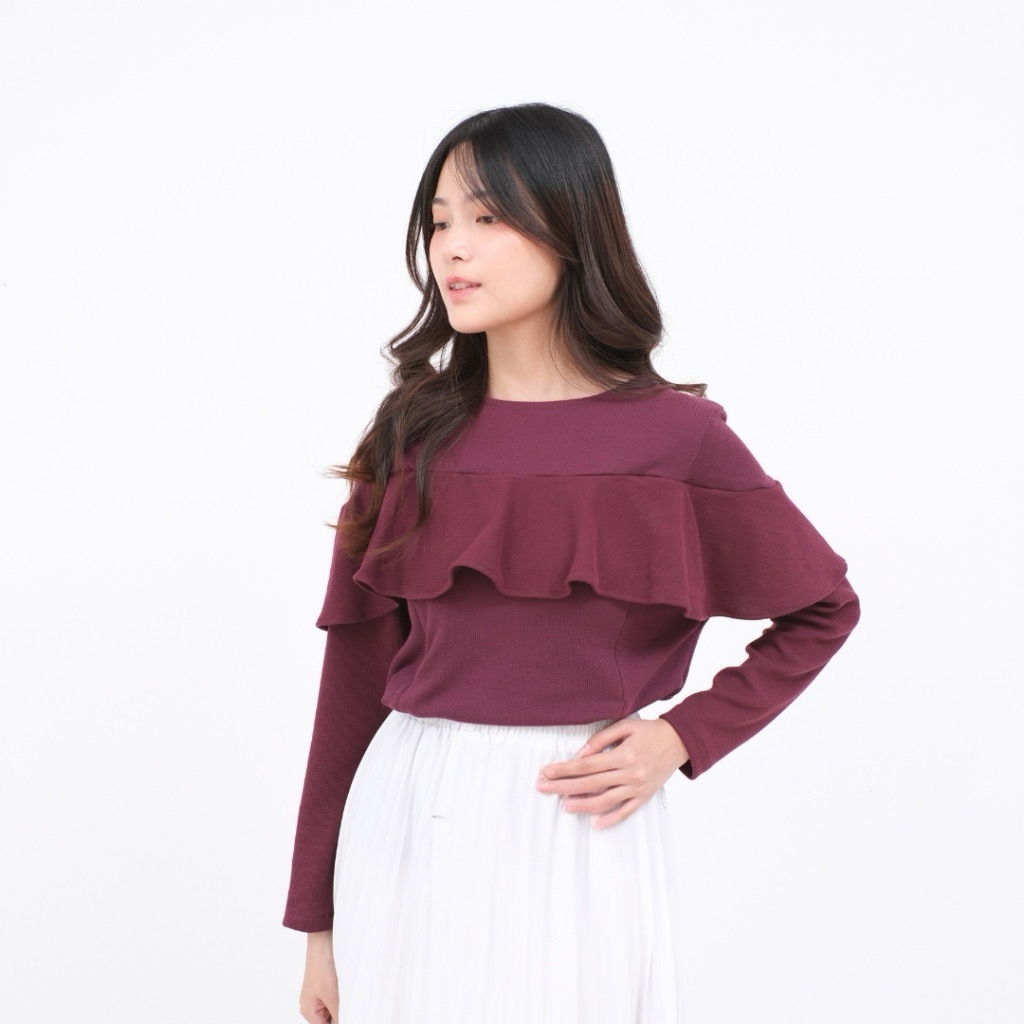 Top Ruffle Atasan Wanita Rok Lilit plus hijab