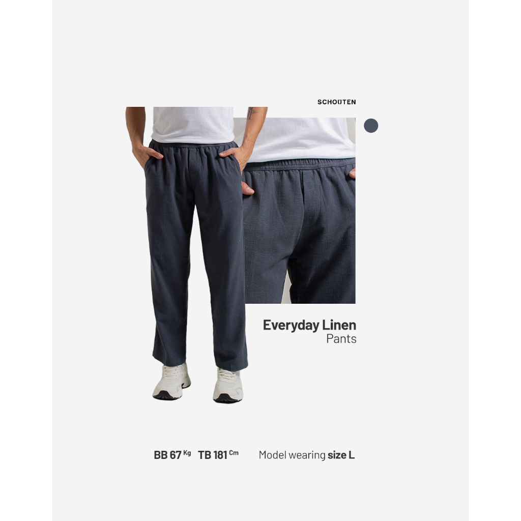 Schouten Everyday Linen Relax Fit Pants – Celana Panjang Linen Pria Santai
