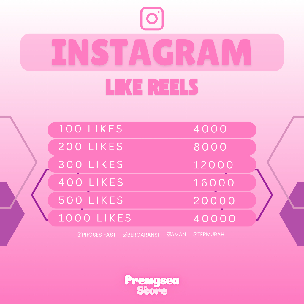 Like Reels Instagram 100% Bergaransi | Proses Cepat | Murah