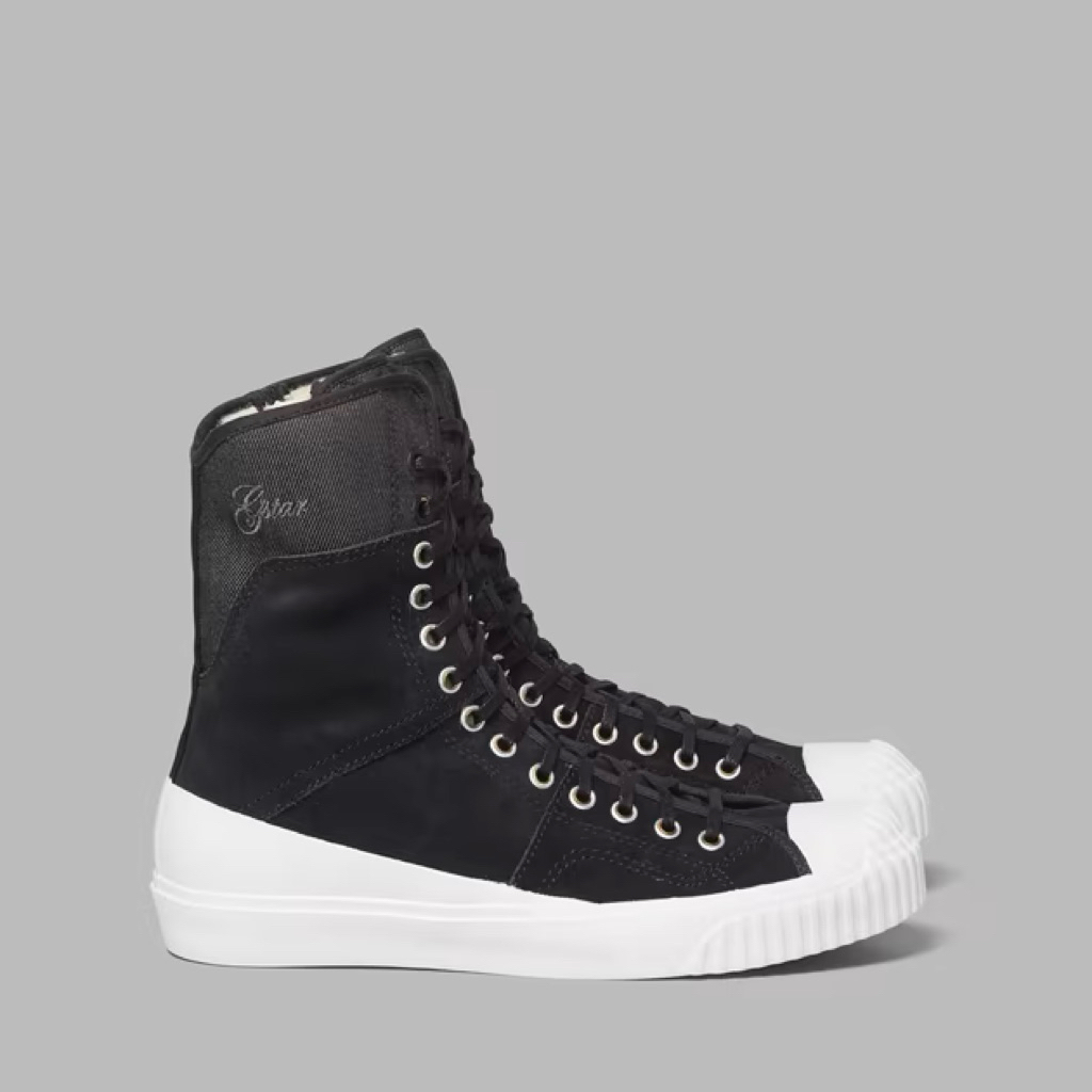 PRELOVED G-Star RAW Campus Shoes Berkley Fleece Boot in black suede and denim