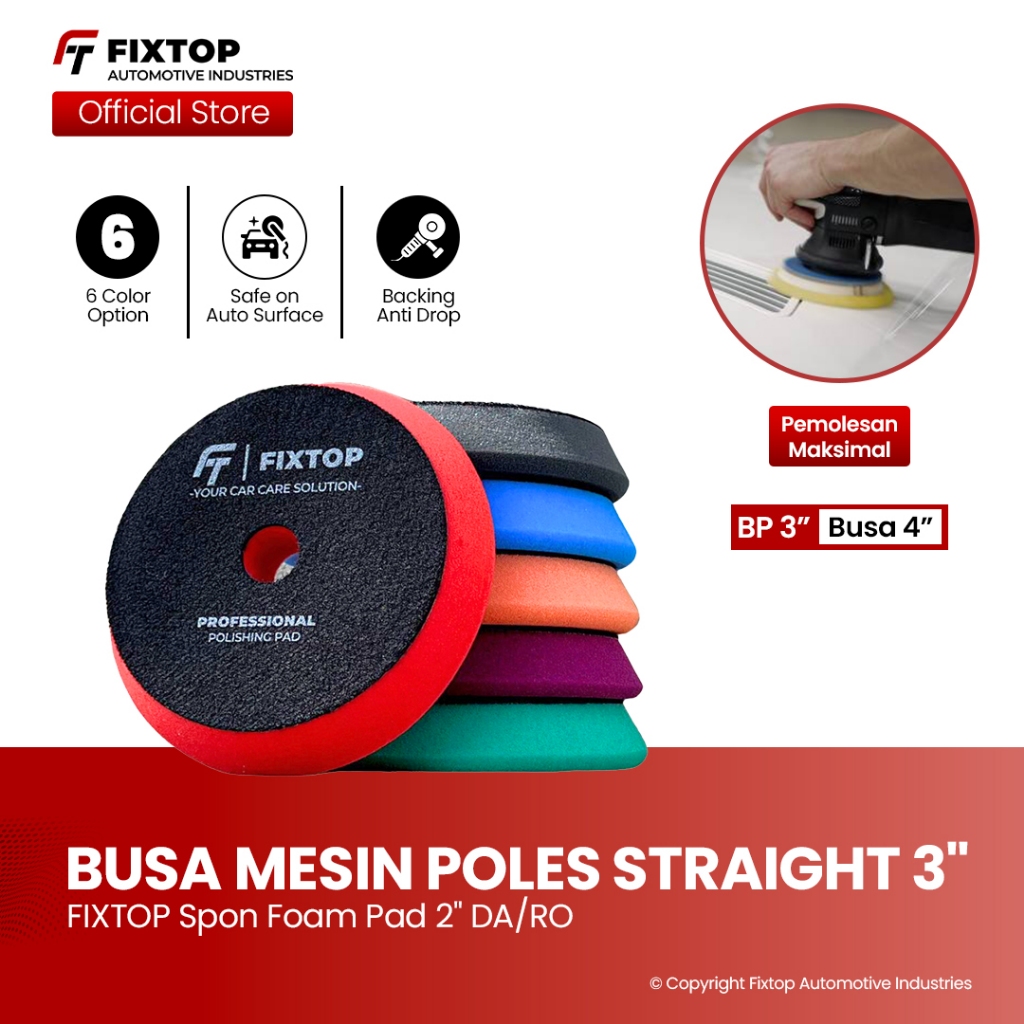 FIXTOP Pad Busa Poles Mobil 3 inch Straight Spon Foam Pad Poles 3" Dual Action Rotary German