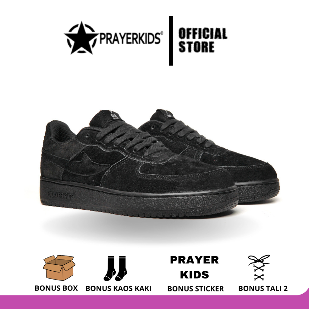 Prayer kids - Sepatu Sneakers Pria Wanita Owl x Ora All Black Unisex Murah original