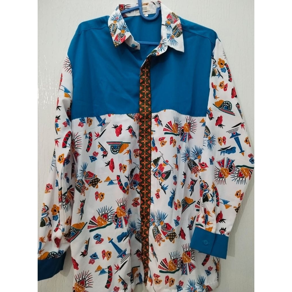 Kemeja Batik Betawi Lengan Panjang Seragam Sekolah Perempuan