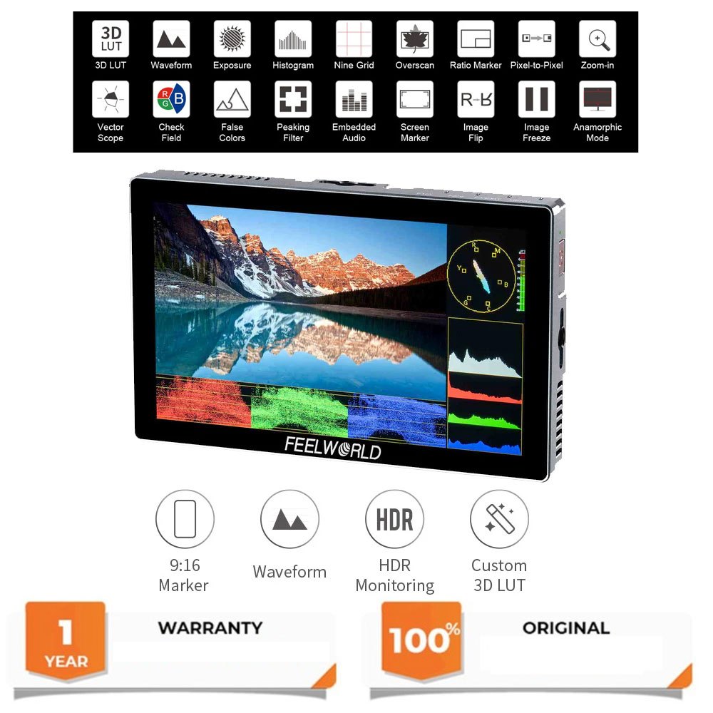 FeeLworld P6X 5.5 Inci 1000nit Alu Monitor Kamera
