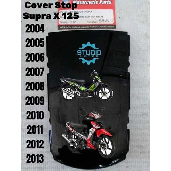 S2 COVER PET STOP SAMBUNGAN BODY BELAKANG HONDA SUPRA X 125 LAMA SUPRA X 125 NEW HITAM MEREK WIN KAP