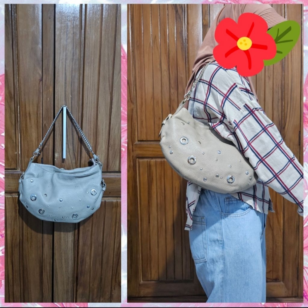 Shoulder bag kulit asli/hobo rantai/tas hobo/tas pesta