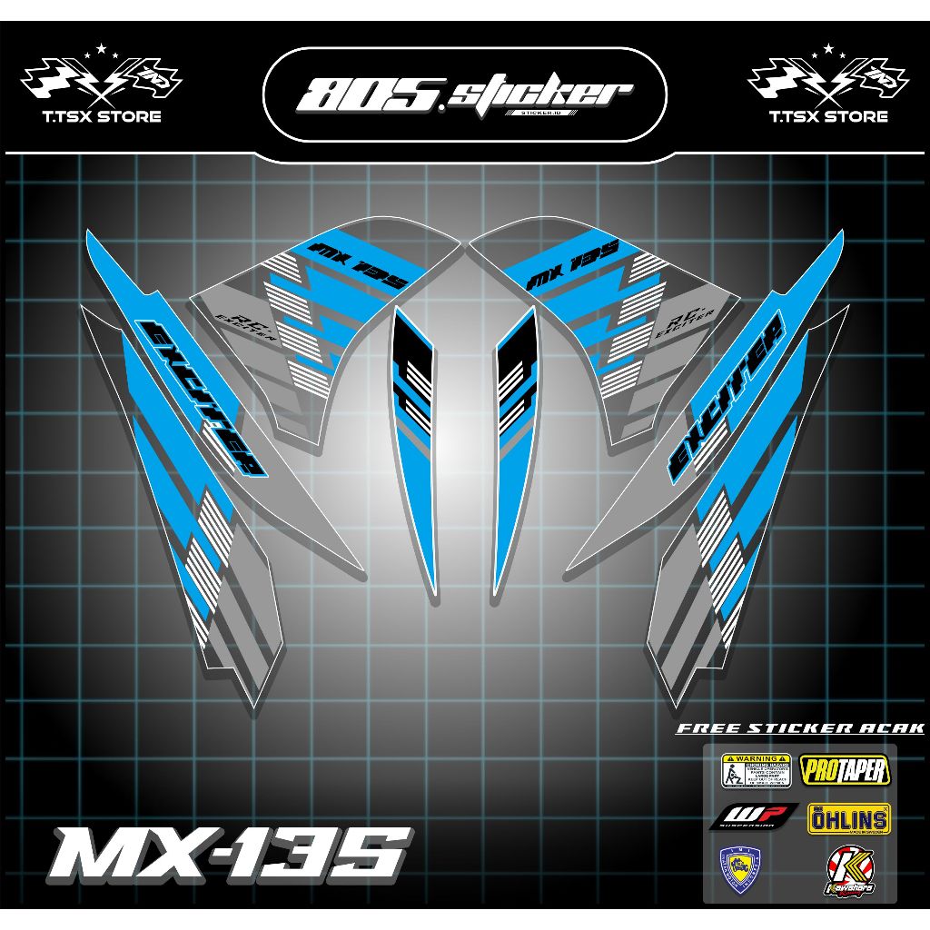 STRIPING TRANSPARAN JUPITER MX 135 NEW/STIKER MX 135/STRIPING VARIASI MX NEW 135