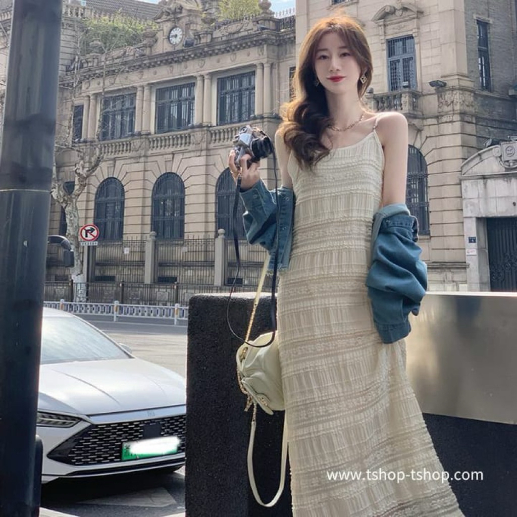 DRESS OL FAIRY KOREANSTYLE PANTAI PUTIH BRUKAT LONG VINTAGE