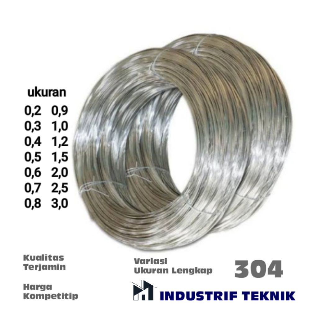 kawat stainless 304 uk 0,5mm hard & soft per 0,5kg - hard