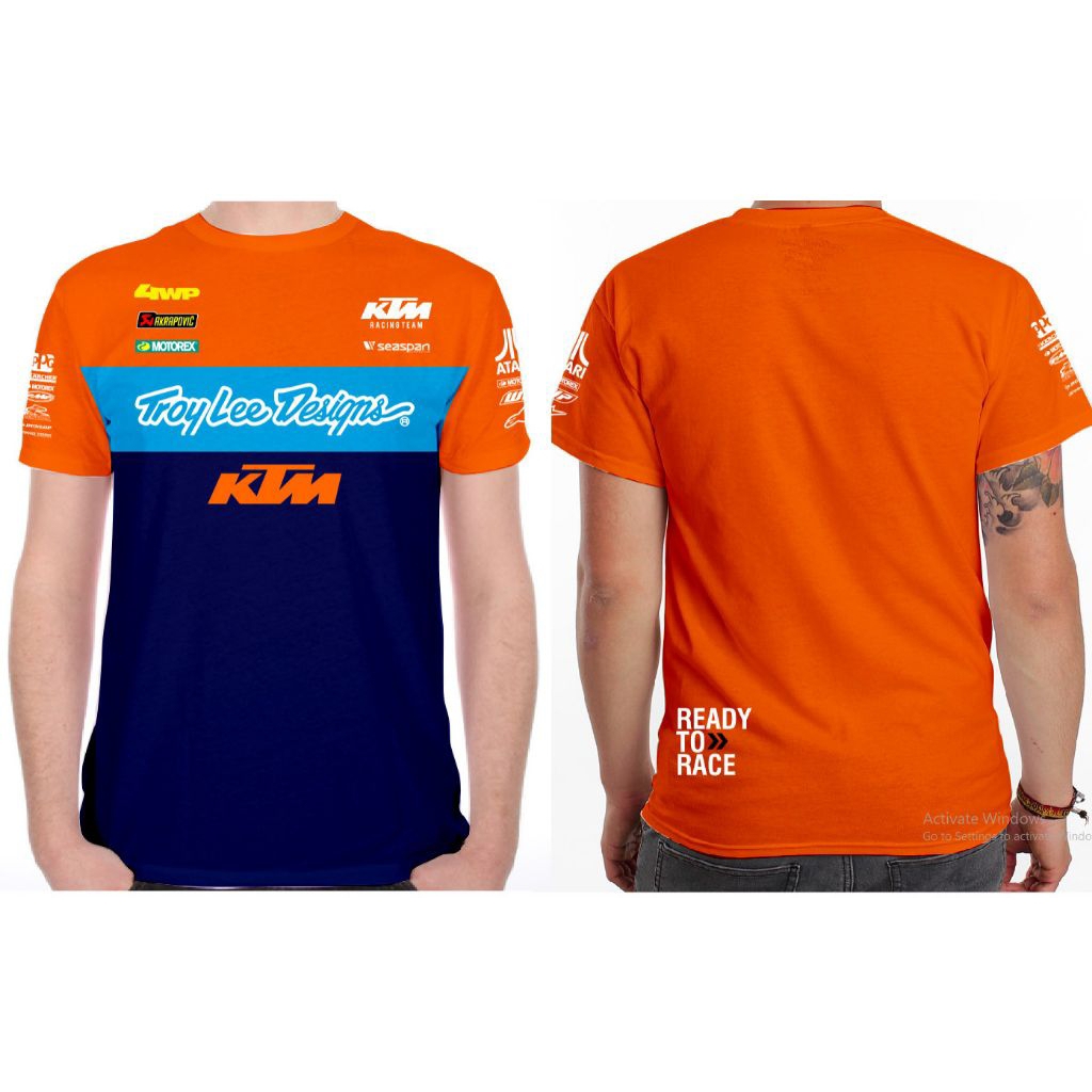 KAOS KTM ORANGE NAVY BAJU TRAIL T-SHIRT MOTOR CROSS KTM RACING