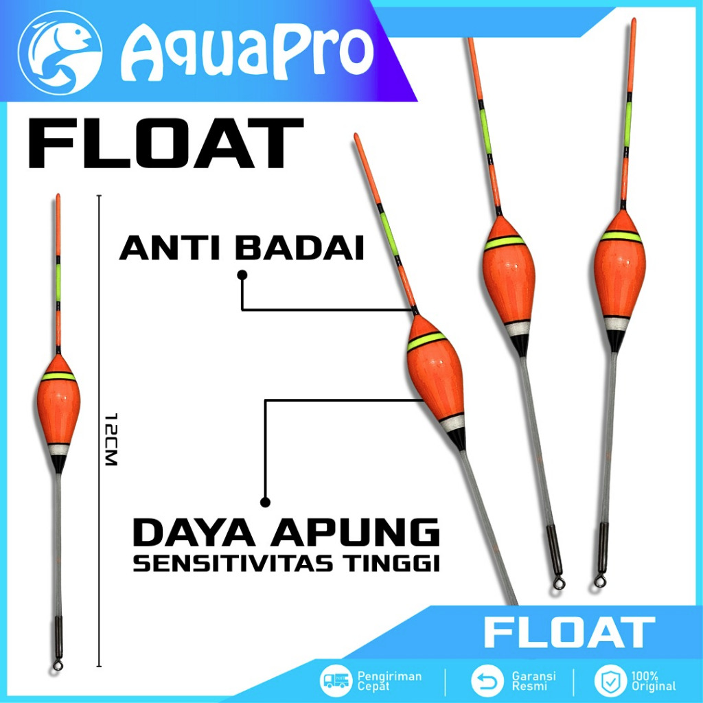 AquaPro Float Pelampung Pancing 12 CM Anti Badai Warna Terang Daya Apung Tinggi Sensivitas Akurat