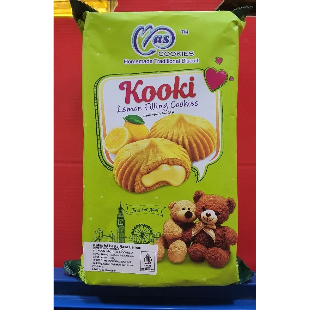 Kooki Chocolate Filling Hazelnut Cookies / Lemon Filling Cookies 100gr