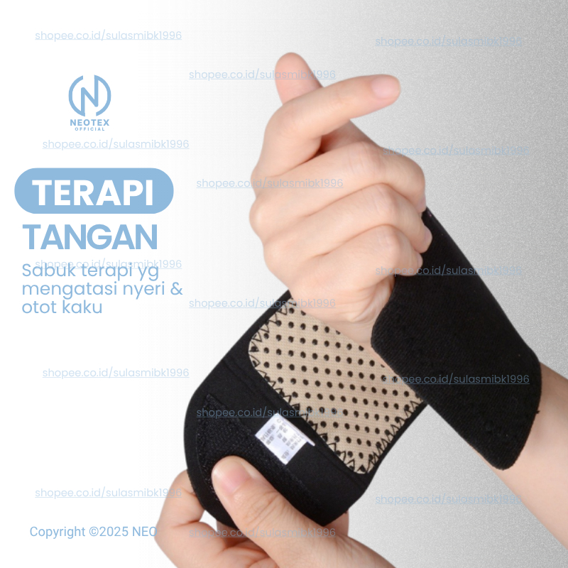 Sabuk Terapi Pergelangan Tangan Tourmaline Turmalin Wristband Deker Dekker Sarung Pergelangan Tangan
