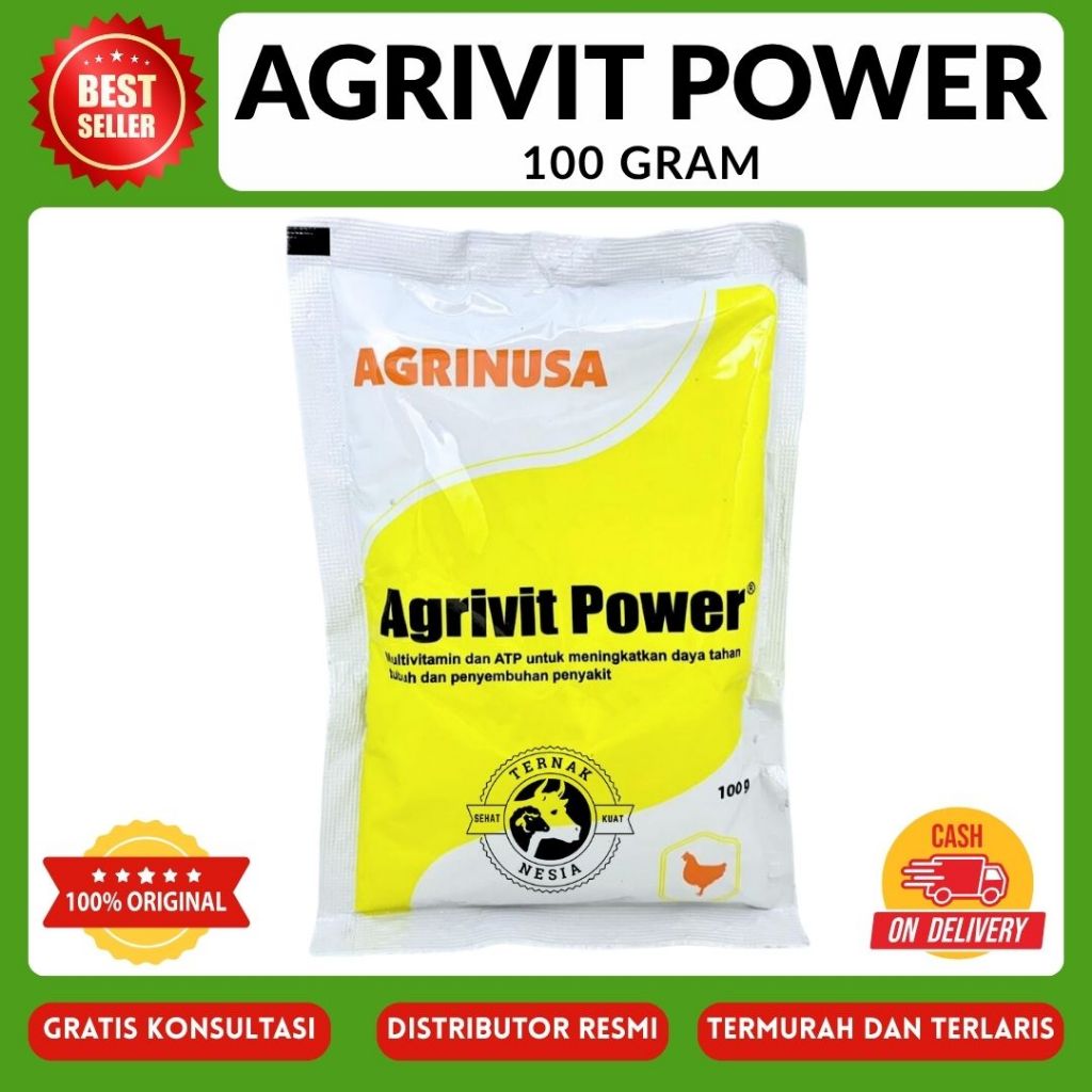 AGRIVIT POWER 100 GRAM - Vitamin Ayam ATP Meningkatkan Daya Tahan Tubuh