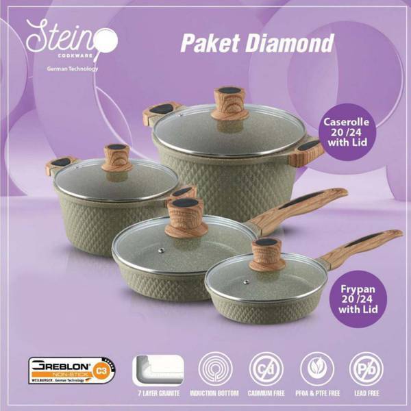 Panci Stein cookware Diamond Granit Series Frypan & Casserole