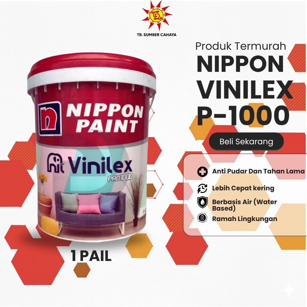 Nippon Paint Vinilex Pro 1000 20kg Interior Anti-Pudar 1 Pail