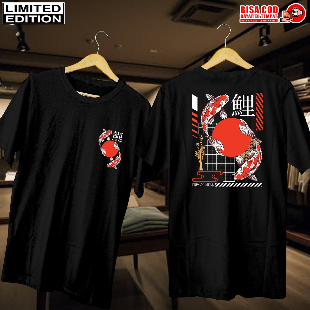 KAOS DISTRO HITAM JEPANG | BAJU KAOS PRIA WANITA | KAOS JEPANG KOI| DISTRO KAOS PRIA WANITA | KAOS K