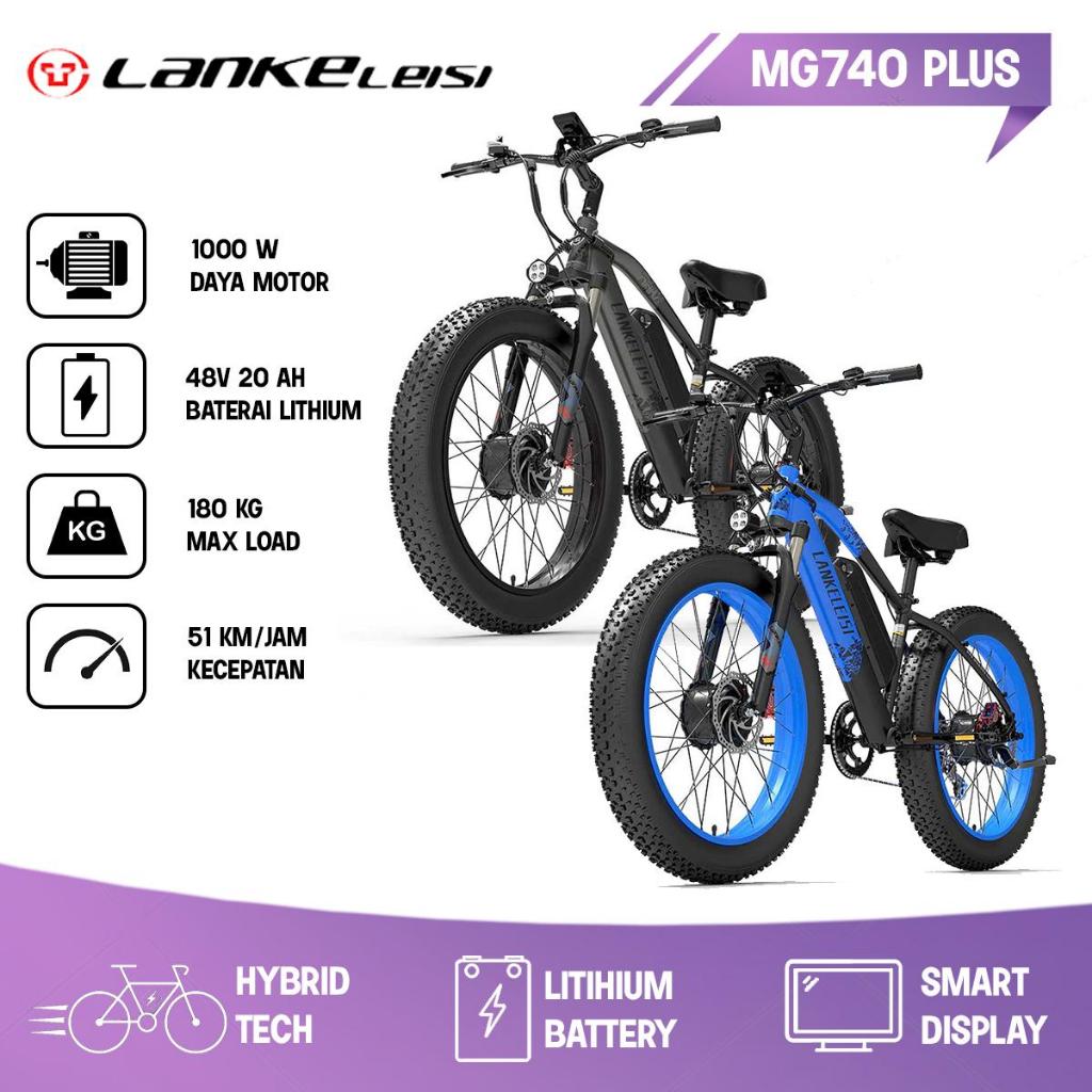 Sepeda Listrik Lankeleisi MG740 PLUS Ban Besar Fat Bike Tire 48V 20Ah