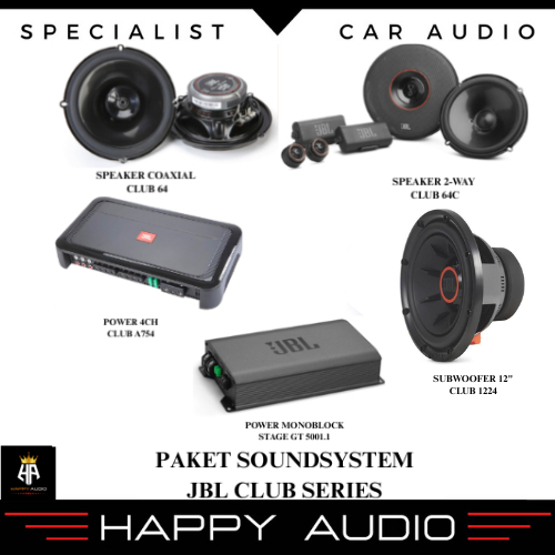 Paket Audio Mobil Full Set Sound System JBL CLUB SERIES 4 ORIGINAL