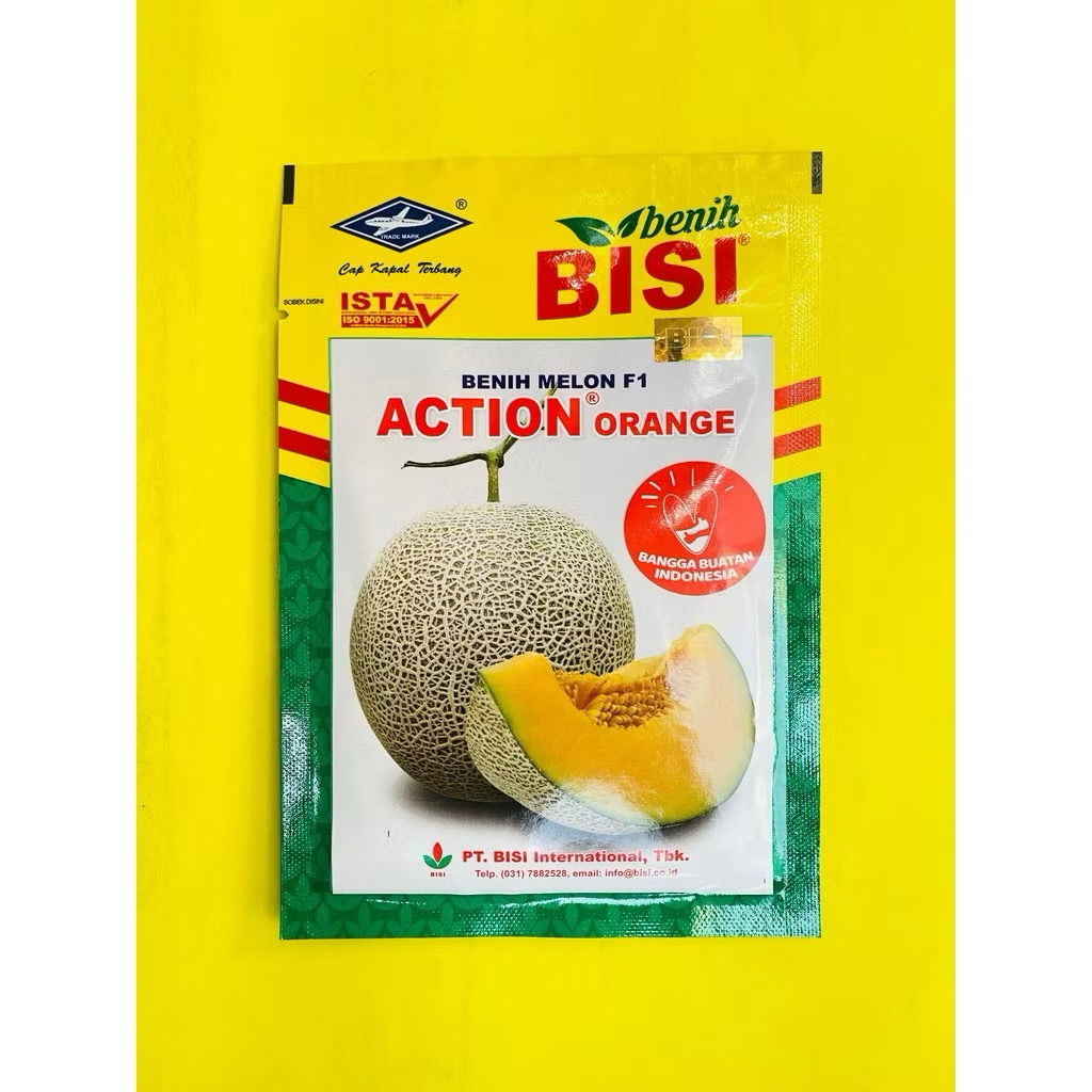 BENIH BIBIT MELON ACTION Orange Cap Kapal Terbang