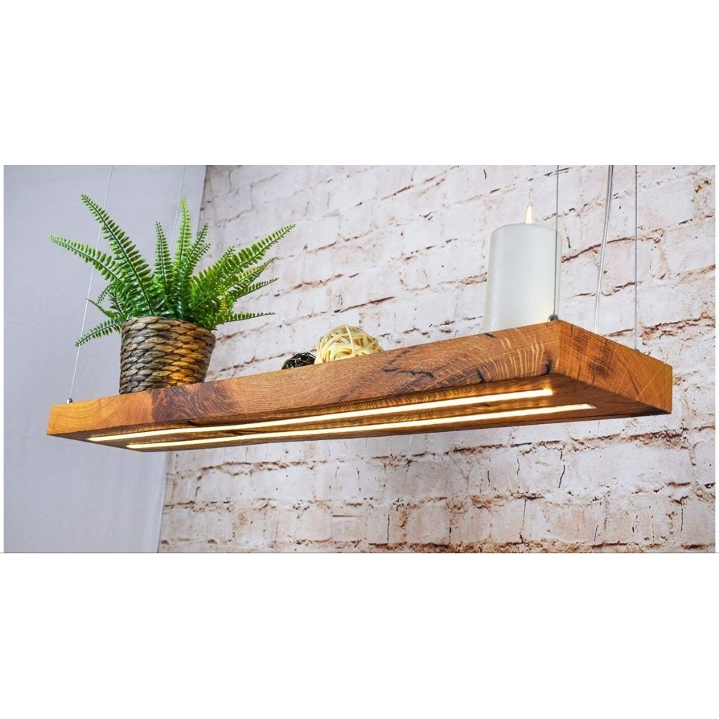 Lampu Gantung Kayu Estetik Led Strip Vitange Pendant Lighting