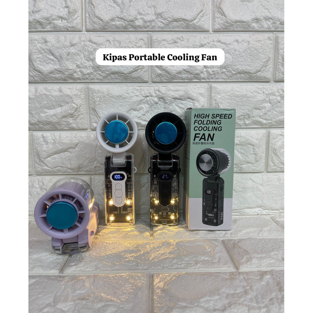 Kipas Angin Mini Portable Kipas Cooling Fan Led Turbo Portable Stand Handle Digital Display Outdoor