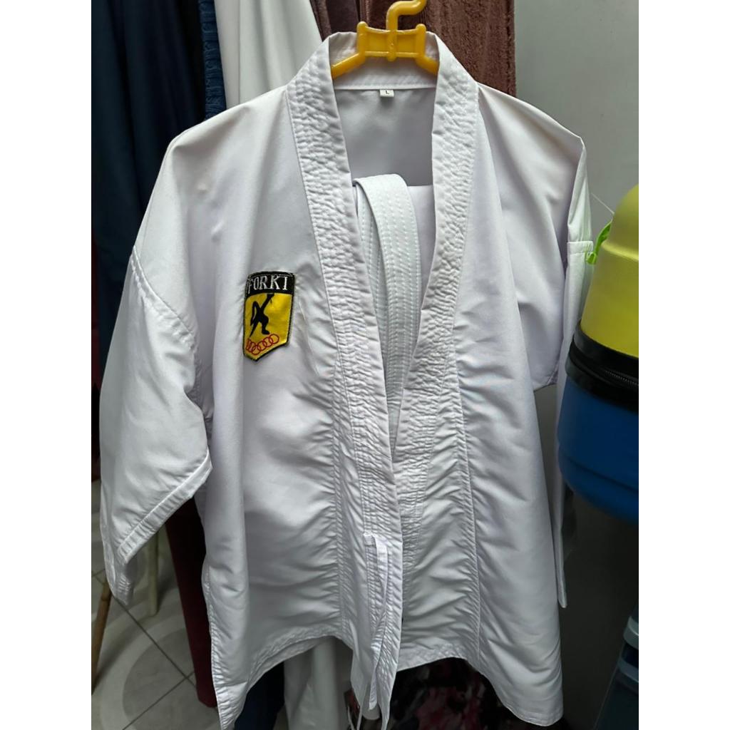 Preloved Baju Karate SIZE L + Lambang FORKI + Sabuk