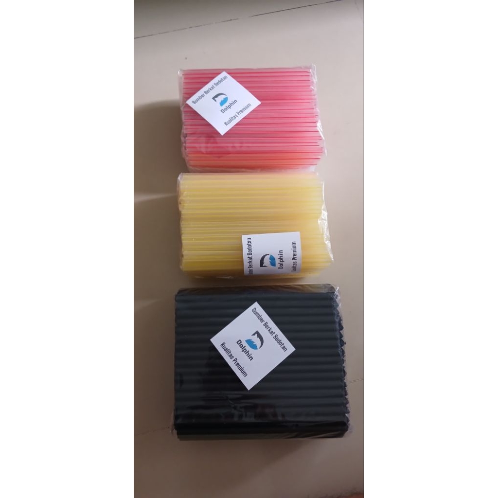 Sedotan Boba Jelly Cao Degan Ujung Lancip Diameter 8mm Warna Hitam Merah Kuning Premium 150gr