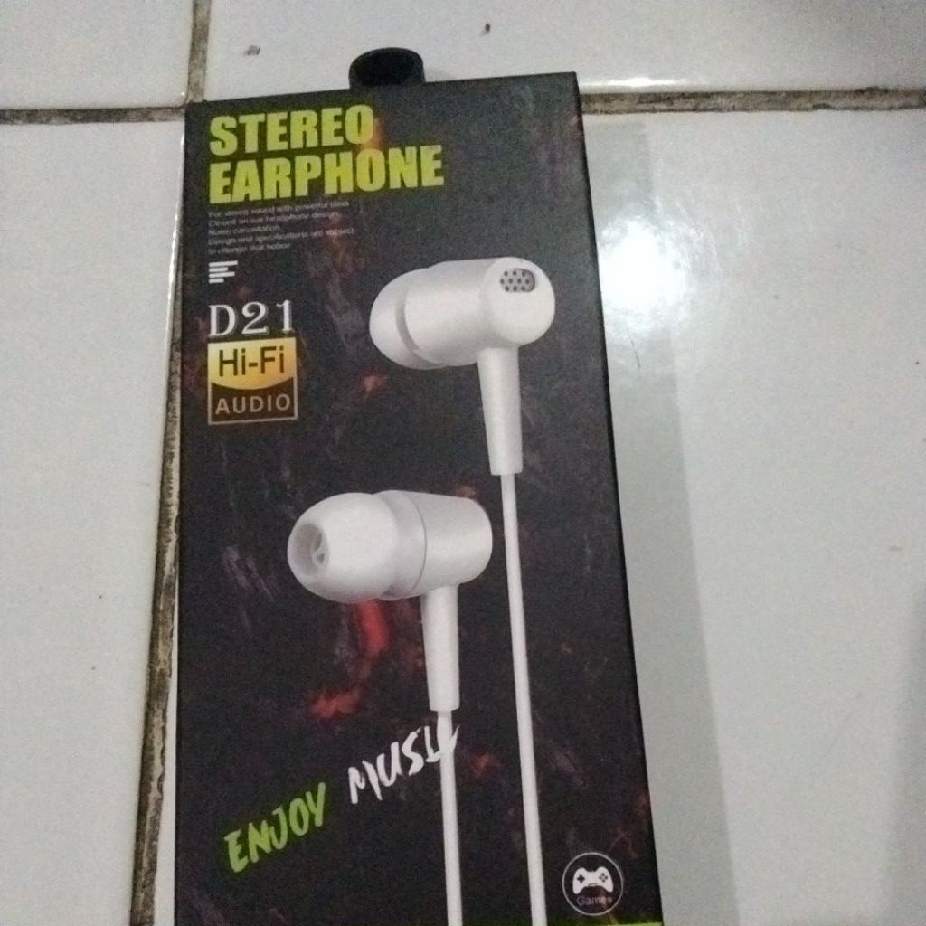 stereo earphone D21 HI FI