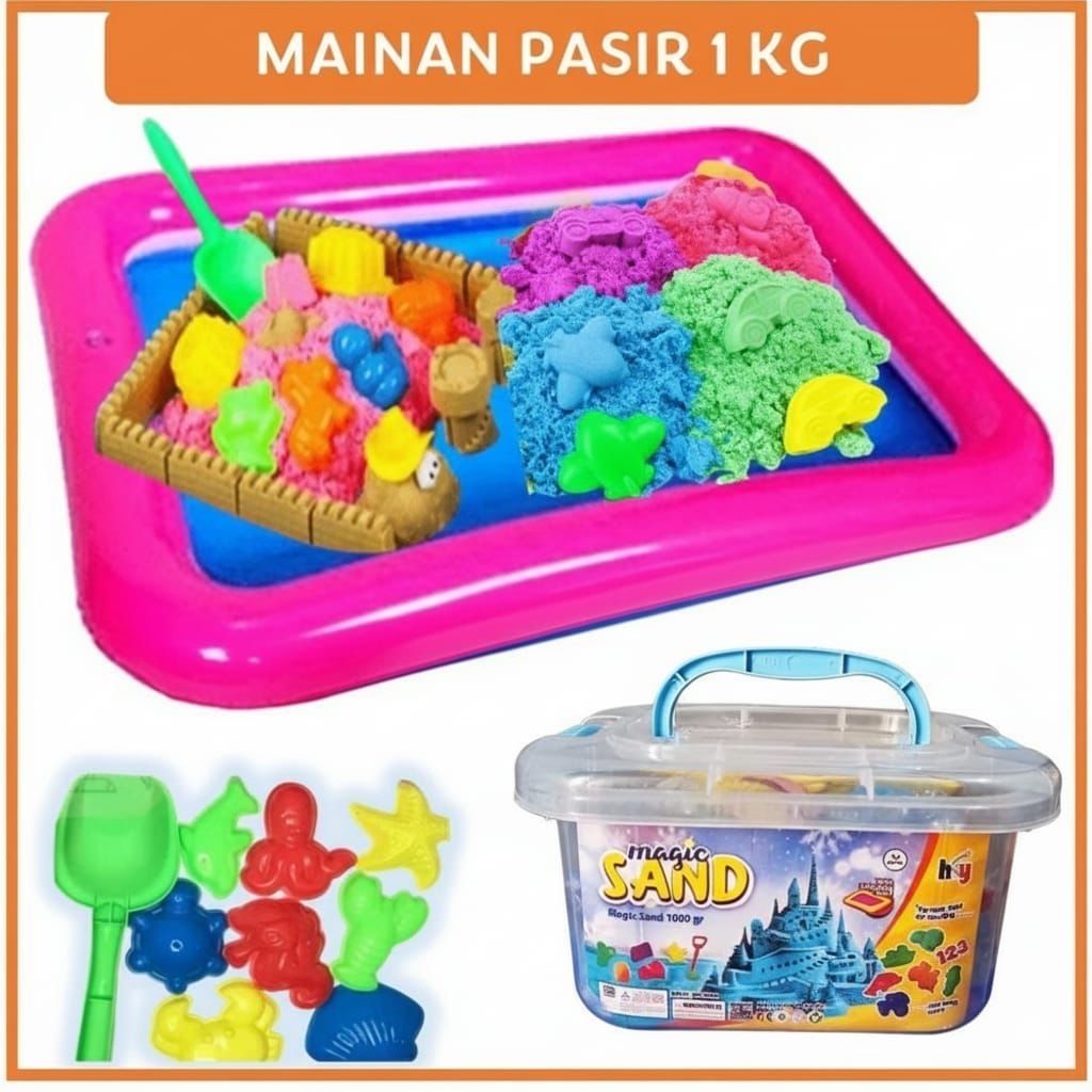 Mainan Anak Magic Sand Pasir Ajaib 1 set Paket Pasir Ajaib