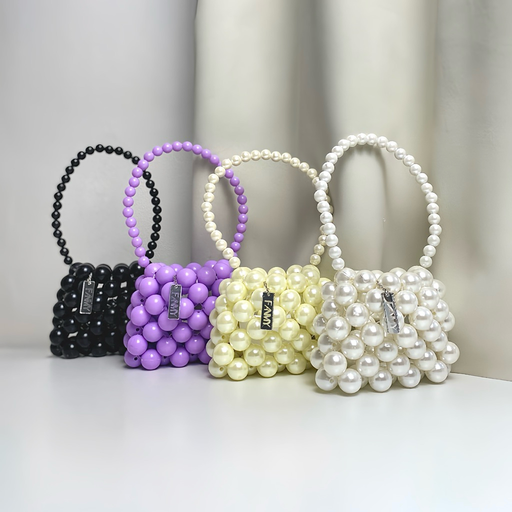 FANMY || READY STOCK | aura pearl bag | pearl bag | beaded bag | pearls bag | beads bag | pearl bag 