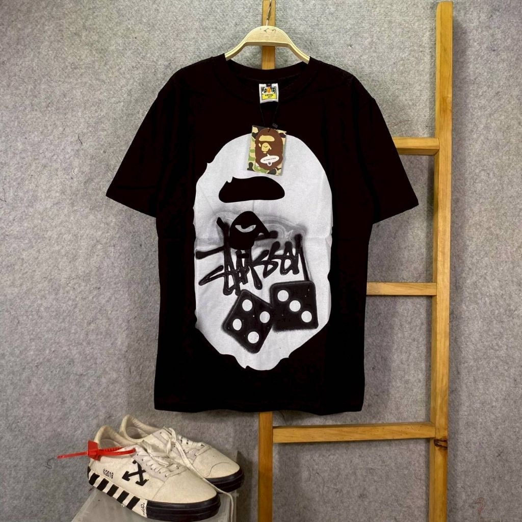 Kaos Bape X-stussy pria wanira premium