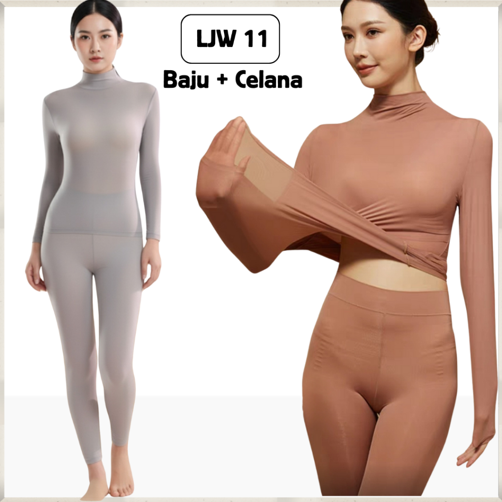Long John Turtle Neck Wanita 11 Super Elastis Baju Dalam Thermal LJW 11