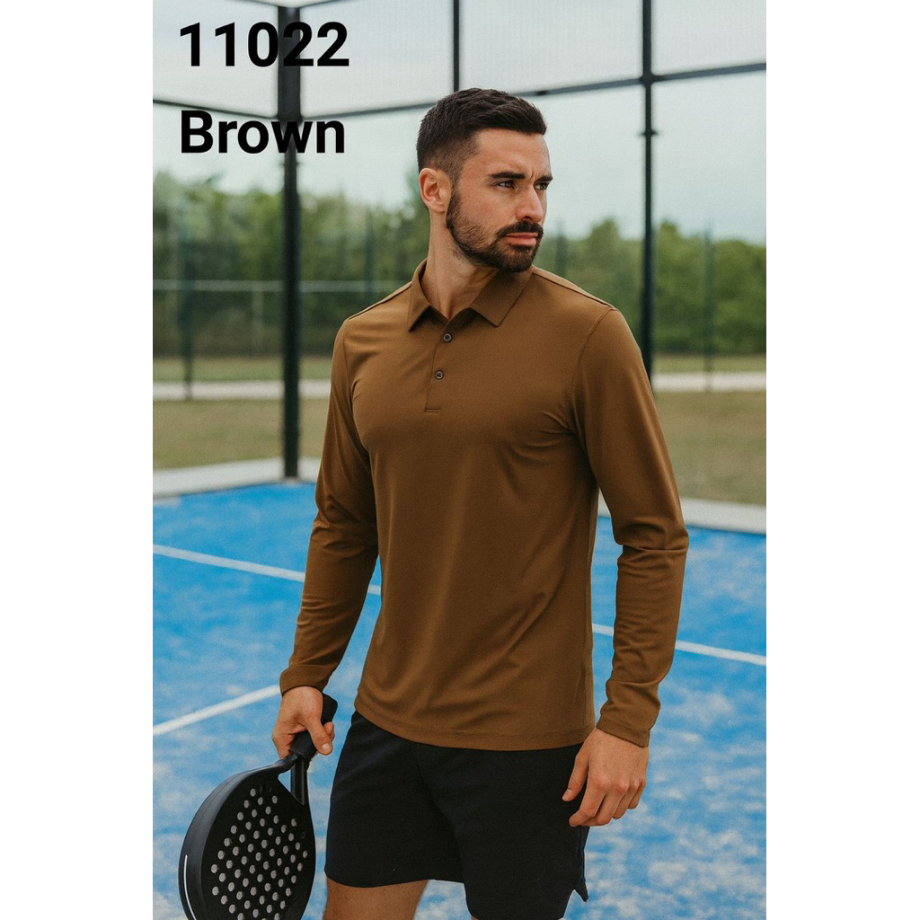 Kaos Olahraga Pria Tenis Golf Lengan Panjang Co