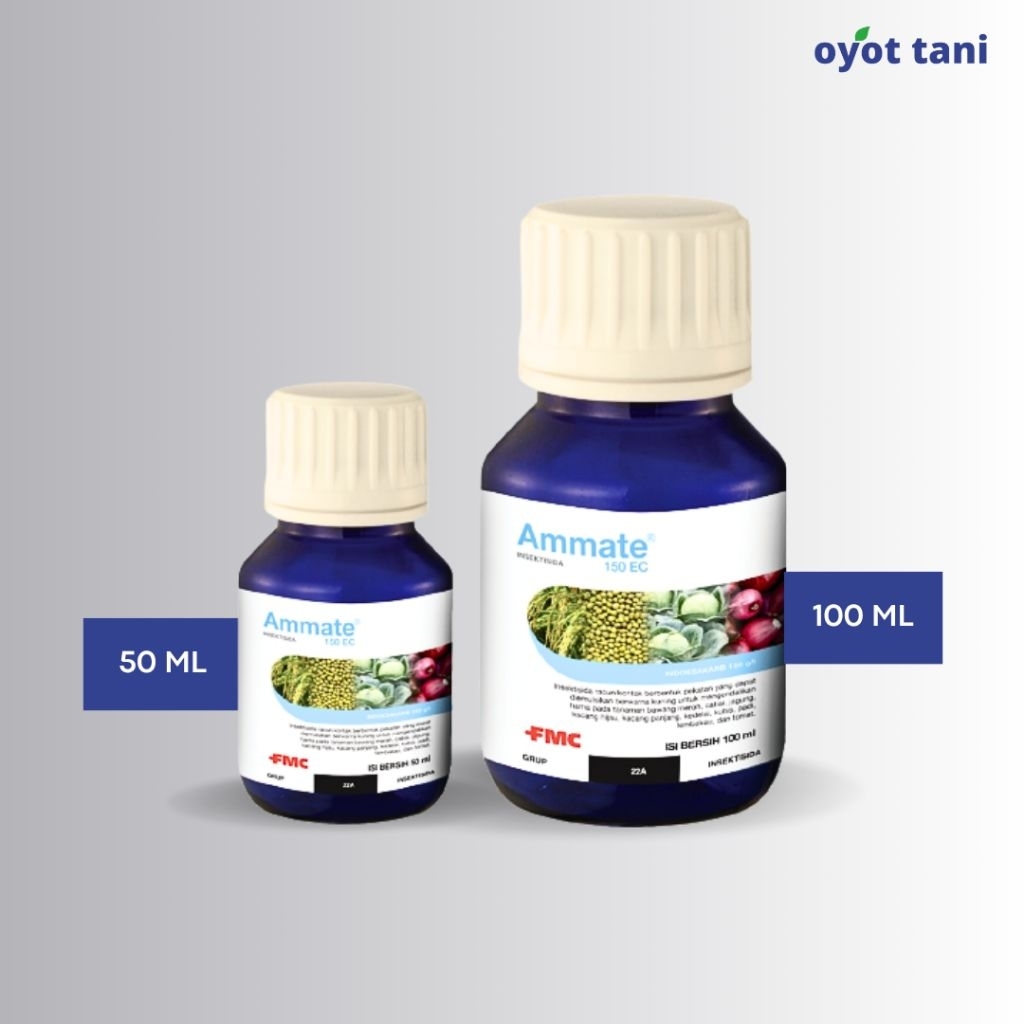 Ammate 150EC 50 ml & 100 ml (Original) | Insektisida Racun Kontak Bahan Aktif Indoksakarb 50 g/L | O