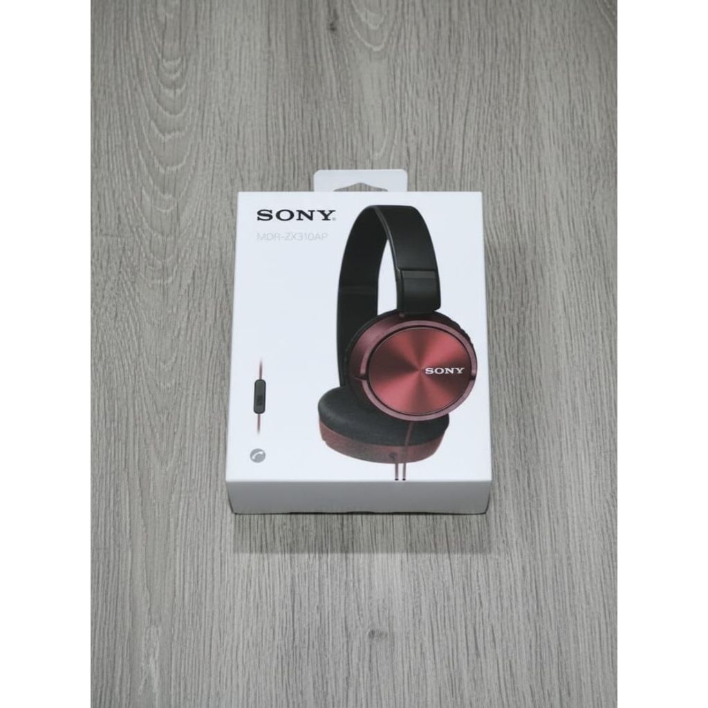 Headphone Headset Sony MDR ZX310AP Ori - merah
