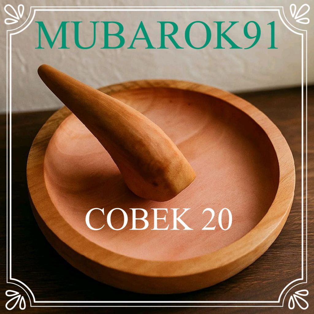 COBEK KAYU 20CM + ULEKAN