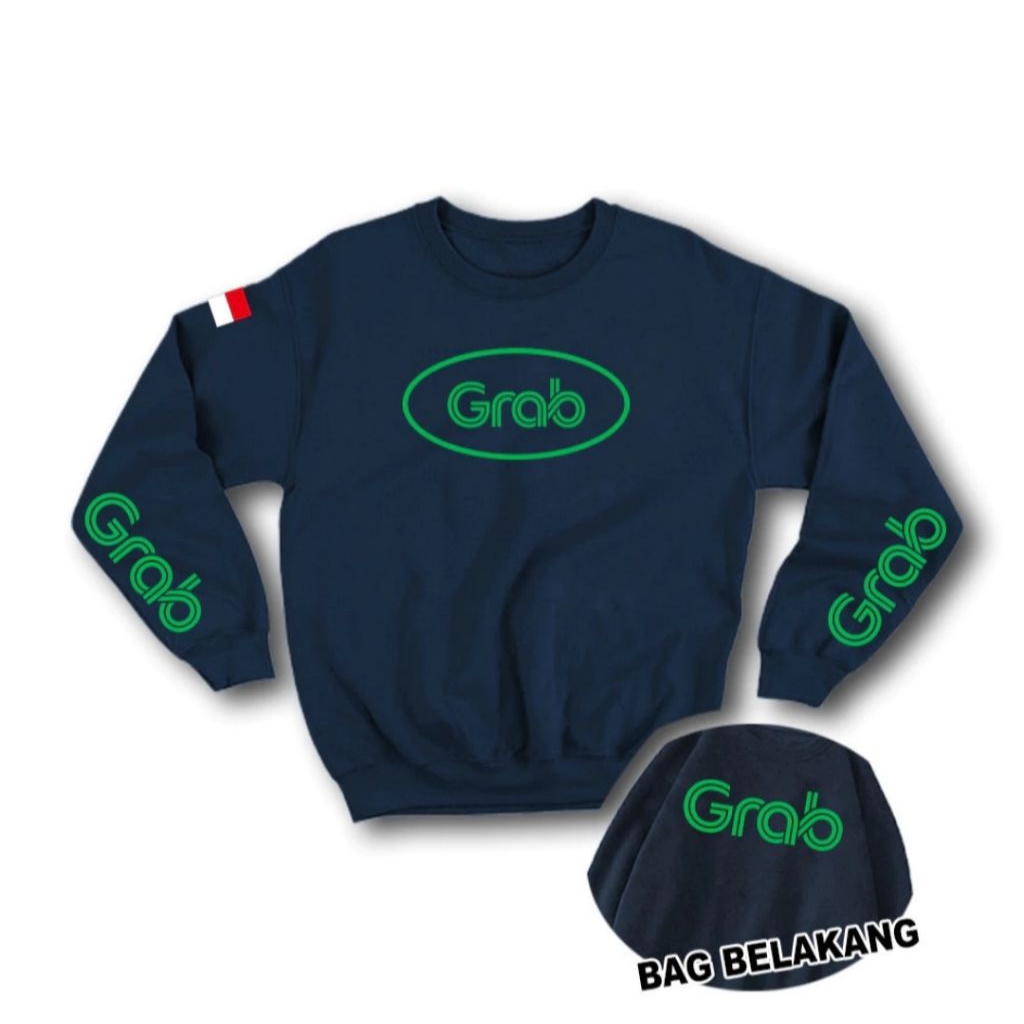 JAKET SWEATER GRAB / CREW NECK GRAB / JAKET TEBAL GRAMASI 280 PRIA WANITA READY SIZE M L XL XXL