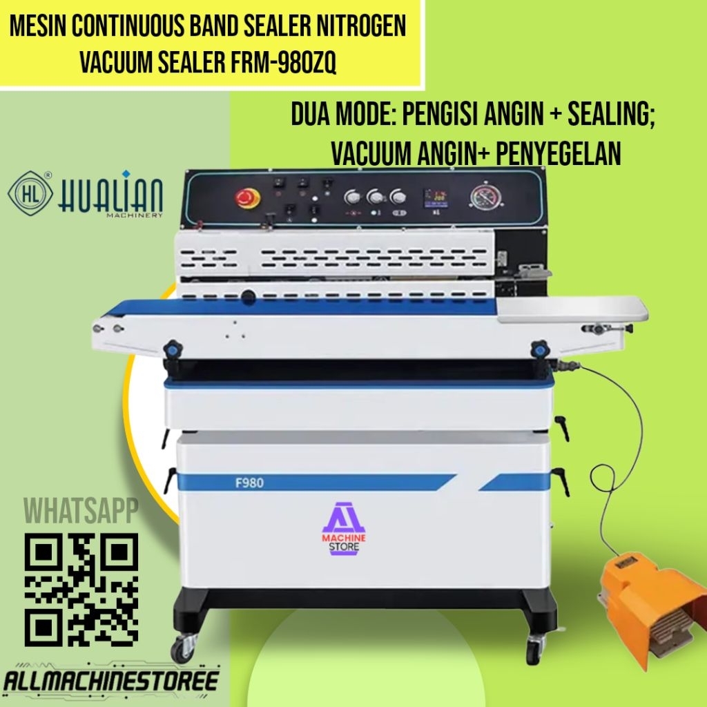 Mesin Continuous Band Sealer Nitrogen VacuumSealer FRM-980ZQ